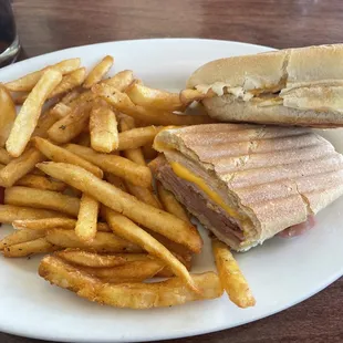 a sandwich and fries