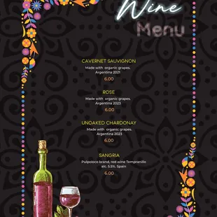 Wine menu