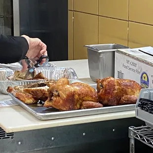 Delicious looking rotisserie chicken.