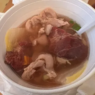 Halfway down through the soup! So MUCH! For so little a price! Delish!