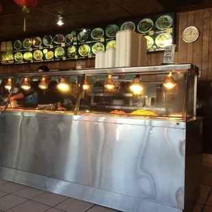 the counter and the food