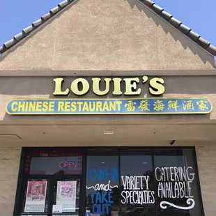 the front of the restaurant