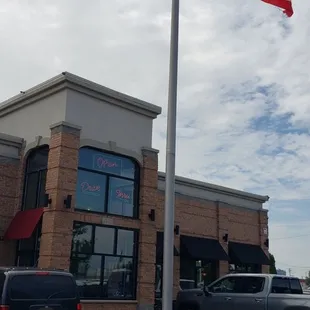 Bit of a breeze to show off Old Glory.