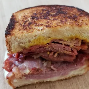 Corned beef with mustard. Delicious.