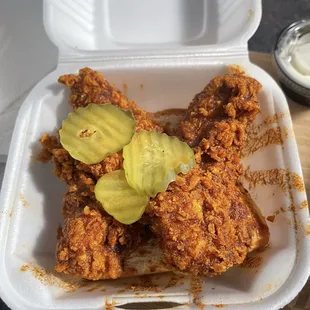 2 chicken tenders (hot)