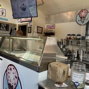 the ice cream counter