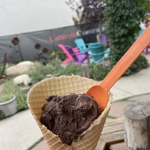Billionaire ice cream in a waffle cone!