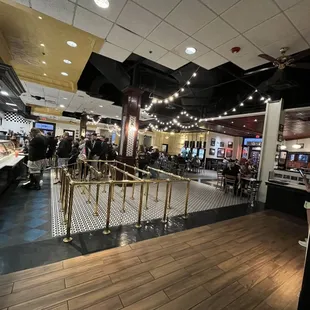 Dining area with food counters