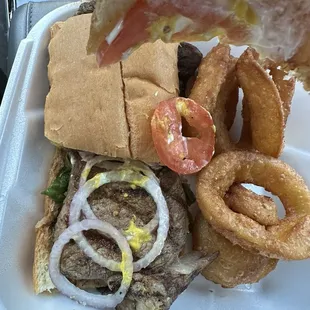 NY Steak Sandwich suppose to be a ribeye over cooked.