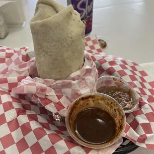 Super Breakfast Burrito and salsa