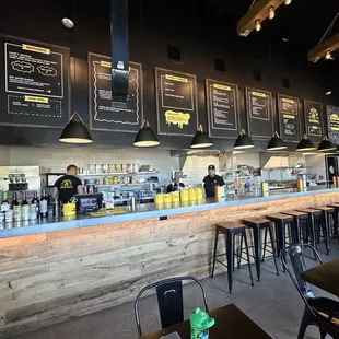 Bar, ordering area, and menu