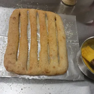a piece of bread and a banana