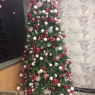 Not a pizza pic but the Christmas decor is so beautiful