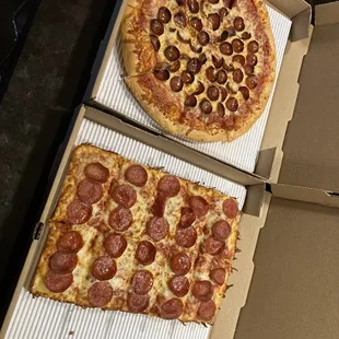 two slices of pepperoni pizza