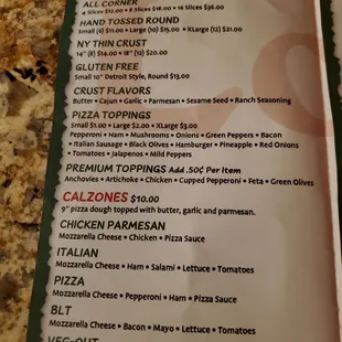 Menu from Louie&apos;s Pizza in Washington and Shelby Township locations.  1/3/2025