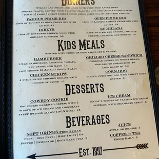 April 2024 Menu
