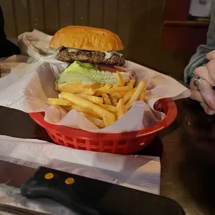 Cheeseburger and fries done right