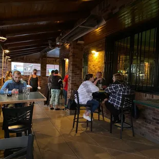 people sitting at tables