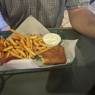 Fish and chips. Didn't really enjoy..