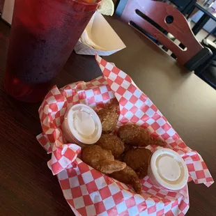 Shrimp Jammers! Cheese jalapeño stuffed shrimp battered in potato chips.