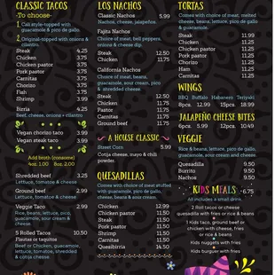 Food menu