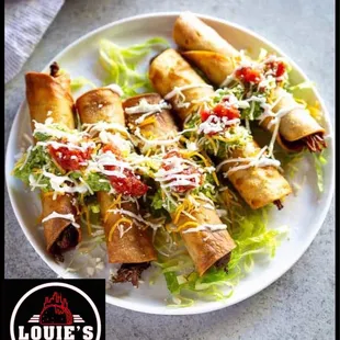 a plate of taco rolls