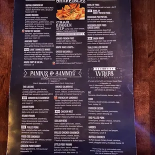 the menu