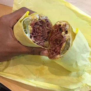 Chili Cheese Pastrami Burrito