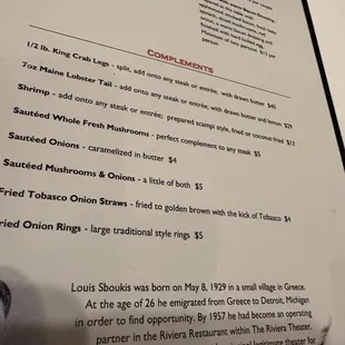 menu