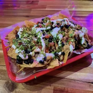 a plate of nachos