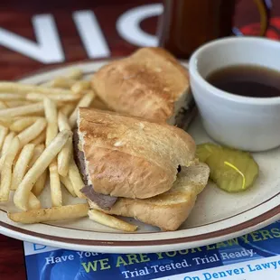 French dip with hardly any beef slices.