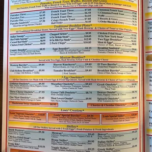 Breakfast Menu