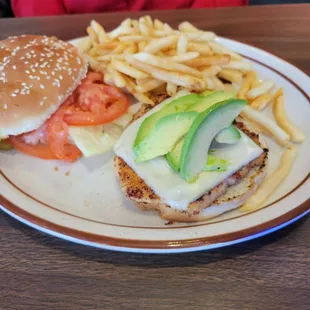 Calf chicken and fries