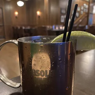 a drink in a mug