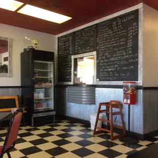 It&apos;s all on the chalkboard. Bring cash. I don&apos;t think they do credit cards yet...