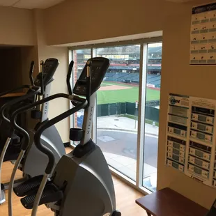 Jealous of the Fogelman YMCA!!  Wish I lived closer!!  View of the Redbirds's field！