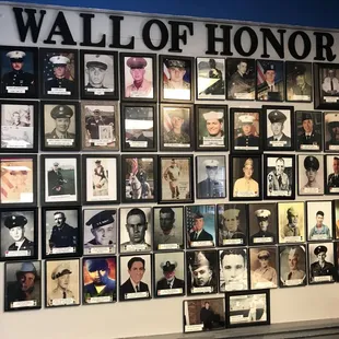Military Wall of Honor... anyone that&apos;s of the military can bring a picture. Military and law enforcement get discounts.