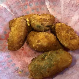 Jalapeño poppers... you can choose from cheddar or cream cheese.