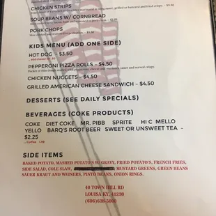 menu