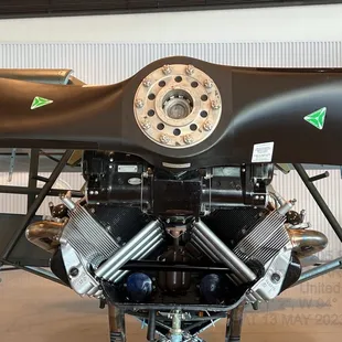 the engine of an airplane