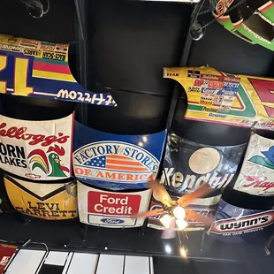 Ceiling hoods of nascar cars