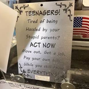 Sign at the register lol