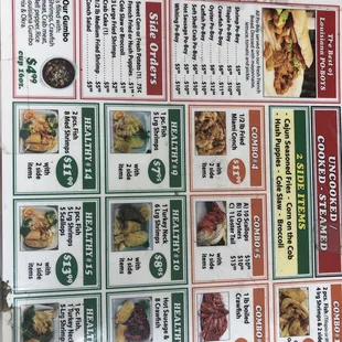 Menu as of June 2019