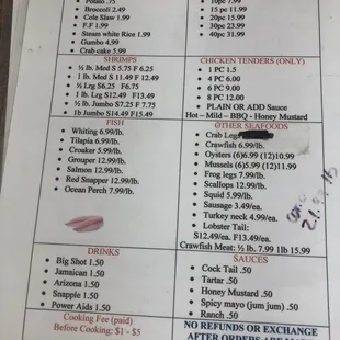 EBT MENU as of June 2019