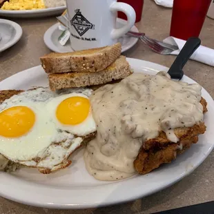 Chicken Country Fried Steak &amp; Eggs