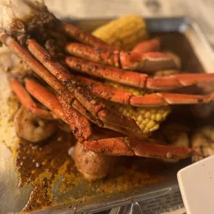 Seafood Boil: (2) Snow Crab Cluster, Shrimp, Potatoes, Corn