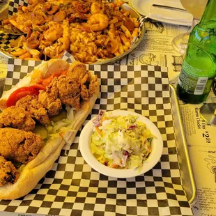 Oyster Poo Boy well seasoned fresh Oyster, a must try