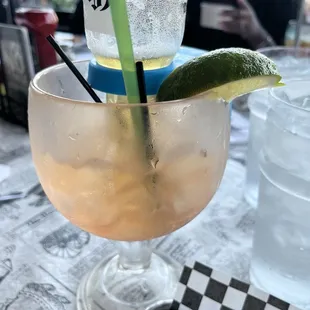 Watermelon wine based margarita