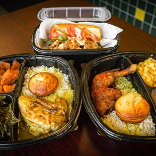 Chicken dinners and Chicken Po'boy