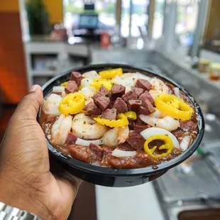 Red beans and rice with shrimp
